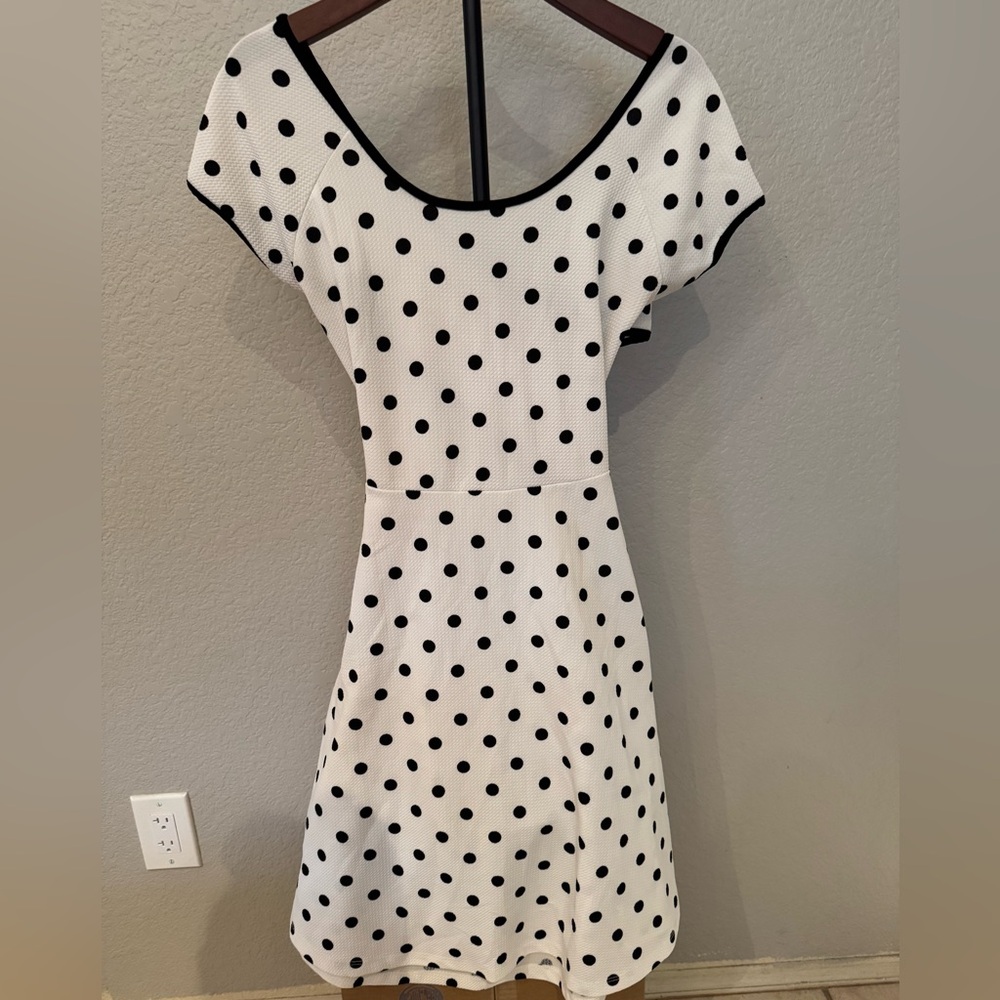 Gilli Cream and Black Polka Dot Dress
